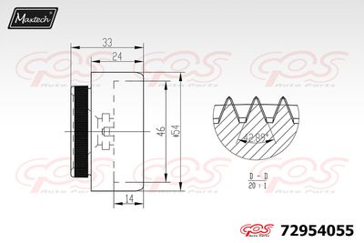 72954055 MAXTECH Поршень, корпус скобы тормоза