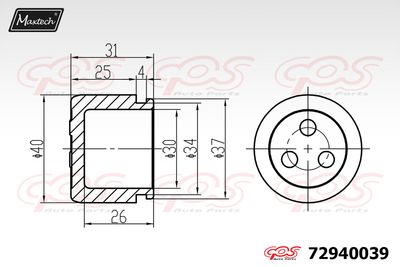 72940039 MAXTECH Поршень, корпус скобы тормоза