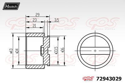 72943029 MAXTECH Поршень, корпус скобы тормоза