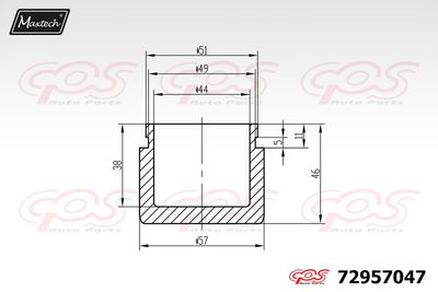 72957047 MAXTECH Поршень, корпус скобы тормоза