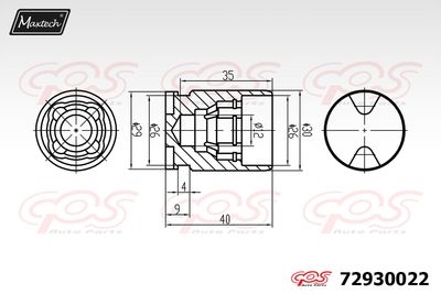 72930022 MAXTECH Поршень, корпус скобы тормоза