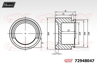 72948047 MAXTECH Поршень, корпус скобы тормоза