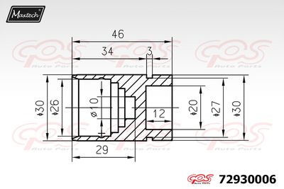 72930006 MAXTECH Поршень, корпус скобы тормоза