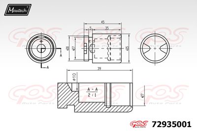 72935001 MAXTECH Поршень, корпус скобы тормоза