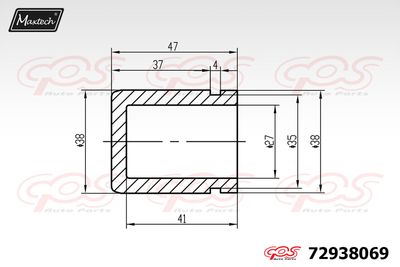 72938069 MAXTECH Поршень, корпус скобы тормоза