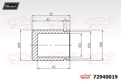 72940019 MAXTECH Поршень, корпус скобы тормоза