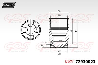 72930023 MAXTECH Поршень, корпус скобы тормоза