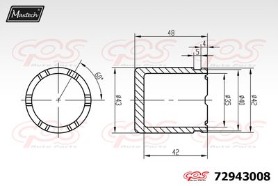 72943008 MAXTECH Поршень, корпус скобы тормоза