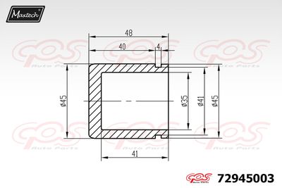 72945003 MAXTECH Поршень, корпус скобы тормоза