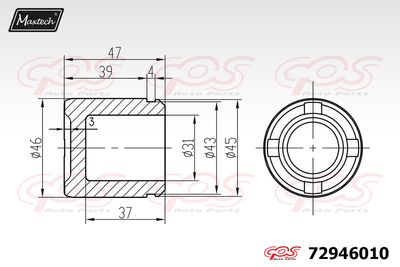 72946010 MAXTECH Поршень, корпус скобы тормоза