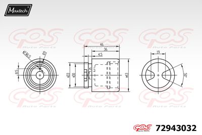 72943032 MAXTECH Поршень, корпус скобы тормоза