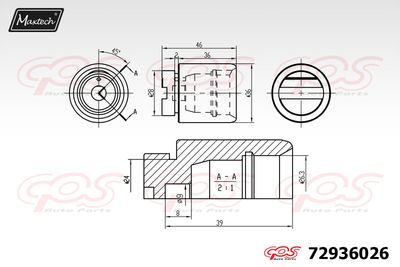 72936026 MAXTECH Поршень, корпус скобы тормоза