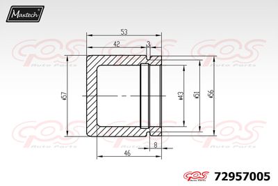 72957005 MAXTECH Поршень, корпус скобы тормоза