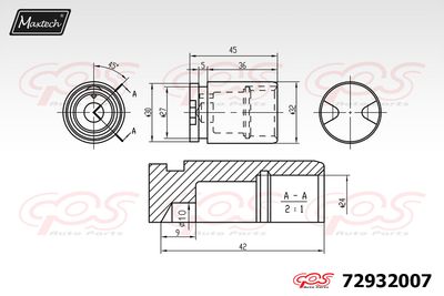 72932007 MAXTECH Поршень, корпус скобы тормоза