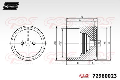 72960023 MAXTECH Поршень, корпус скобы тормоза