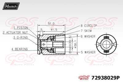 72938029P MAXTECH Поршень, корпус скобы тормоза