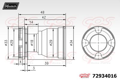 72934016 MAXTECH Поршень, корпус скобы тормоза