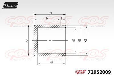 72952009 MAXTECH Поршень, корпус скобы тормоза