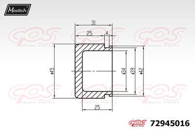 72945016 MAXTECH Поршень, корпус скобы тормоза