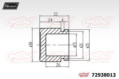 72938013 MAXTECH Поршень, корпус скобы тормоза