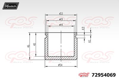 72954069 MAXTECH Поршень, корпус скобы тормоза