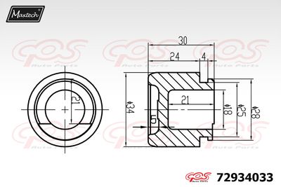 72934033 MAXTECH Поршень, корпус скобы тормоза