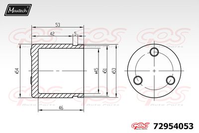 72954053 MAXTECH Поршень, корпус скобы тормоза