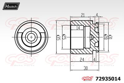 72935014 MAXTECH Поршень, корпус скобы тормоза