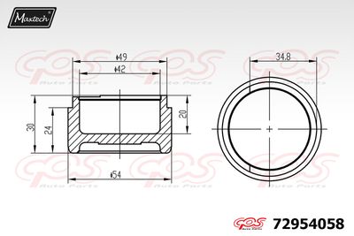 72954058 MAXTECH Поршень, корпус скобы тормоза