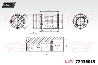 72936019 MAXTECH Поршень, корпус скобы тормоза