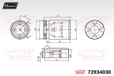 72934030 MAXTECH Поршень, корпус скобы тормоза