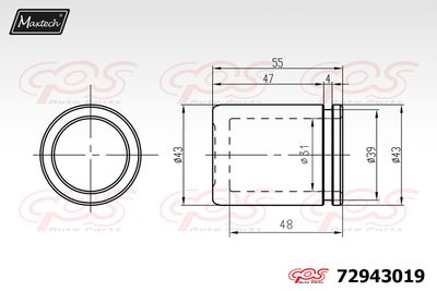 72943019 MAXTECH Поршень, корпус скобы тормоза