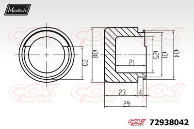 72938042 MAXTECH Поршень, корпус скобы тормоза