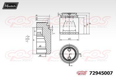 72945007 MAXTECH Поршень, корпус скобы тормоза