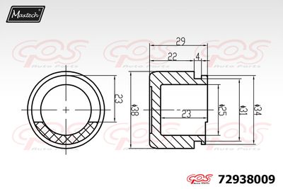 72938009 MAXTECH Поршень, корпус скобы тормоза