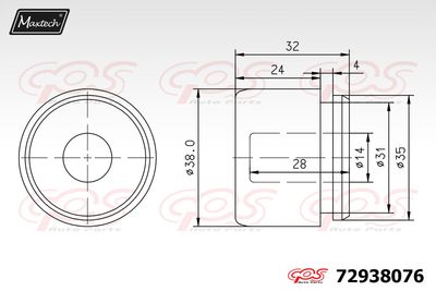 72938076 MAXTECH Поршень, корпус скобы тормоза