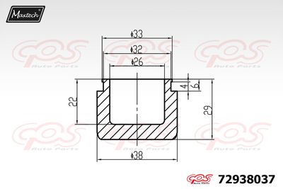 72938037 MAXTECH Поршень, корпус скобы тормоза