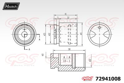 72941008 MAXTECH Поршень, корпус скобы тормоза