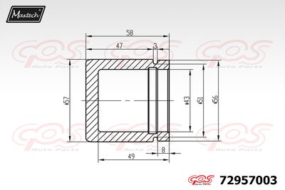 72957003 MAXTECH Поршень, корпус скобы тормоза