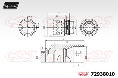 72938010 MAXTECH Поршень, корпус скобы тормоза