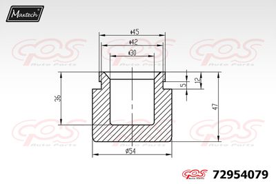 72954079 MAXTECH Поршень, корпус скобы тормоза