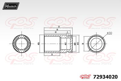 72934020 MAXTECH Поршень, корпус скобы тормоза