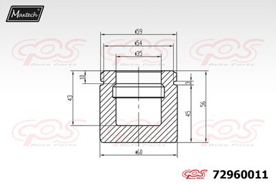 72960011 MAXTECH Поршень, корпус скобы тормоза