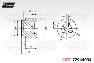 72944034 MAXTECH Поршень, корпус скобы тормоза