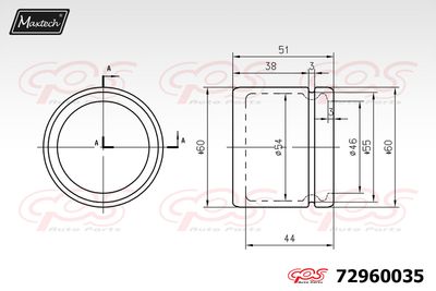 72960035 MAXTECH Поршень, корпус скобы тормоза