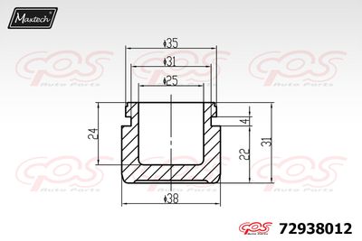 72938012 MAXTECH Поршень, корпус скобы тормоза