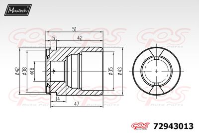 72943013 MAXTECH Поршень, корпус скобы тормоза