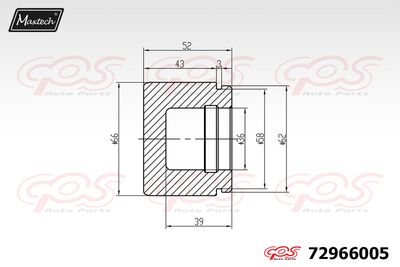 72966005 MAXTECH Поршень, корпус скобы тормоза