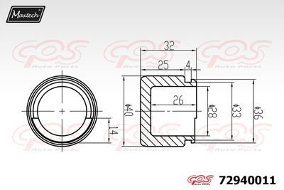 72940011 MAXTECH Поршень, корпус скобы тормоза