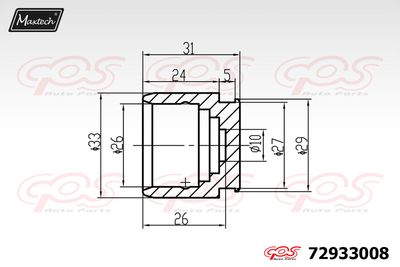 72933008 MAXTECH Поршень, корпус скобы тормоза